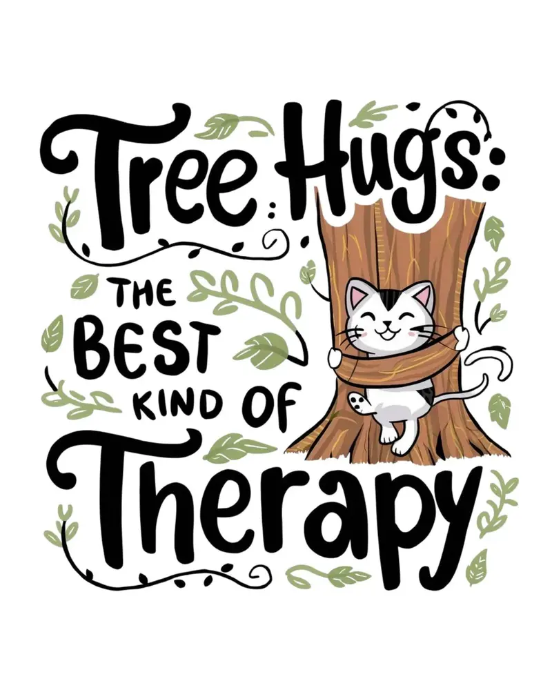 Tree Hugs Best Kind Of Therapy Cotton T-Shirts 2
