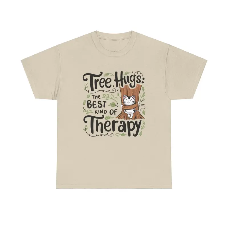 Tree Hugs Best Kind Of Therapy Cotton T-Shirts 7