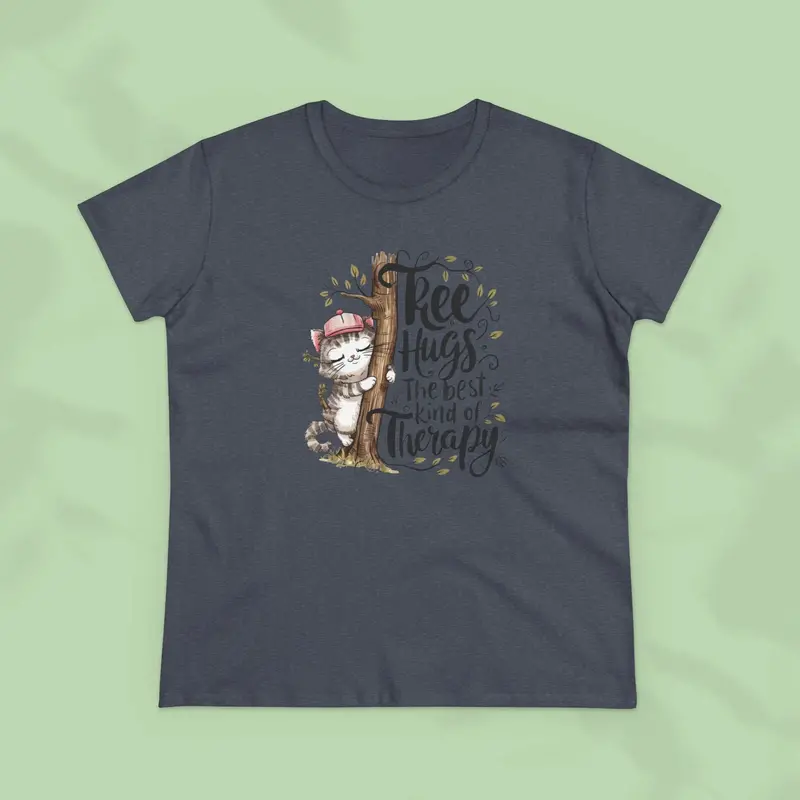 Tree Hugs Best Kind Of Therapy Women Cotton Tshirt 14