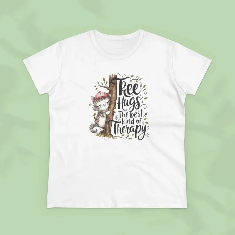 Tree Hugs Best Kind Of Therapy Women Cotton Tshirt 6