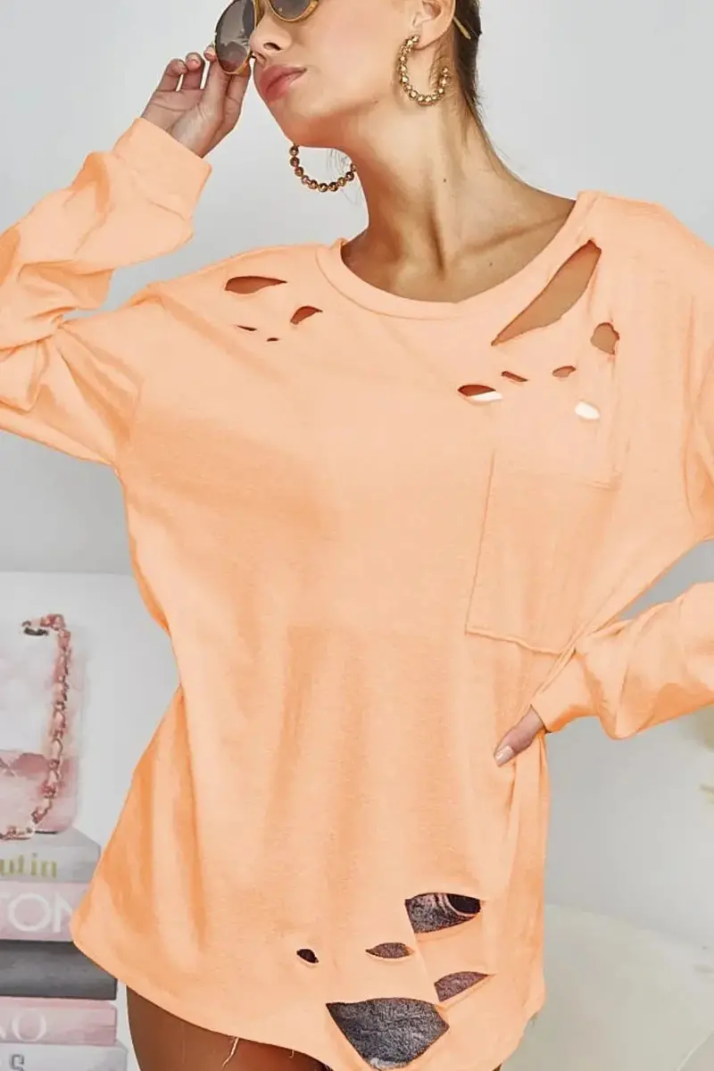 Triblend With Laser Cut Detailed T-Shirt 1