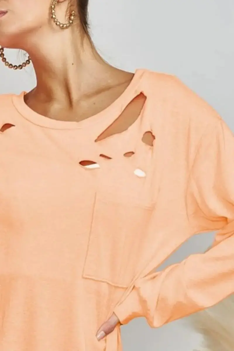 Triblend With Laser Cut Detailed T-Shirt 2