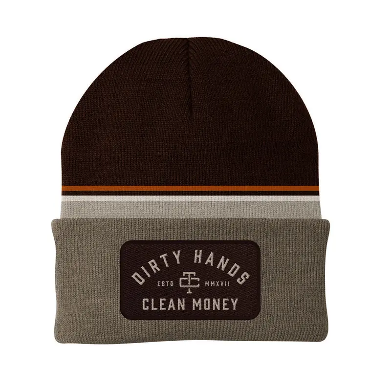 Troll Co. Classic "Dirty Hands, Clean Money" Patch Knit Beanie 1