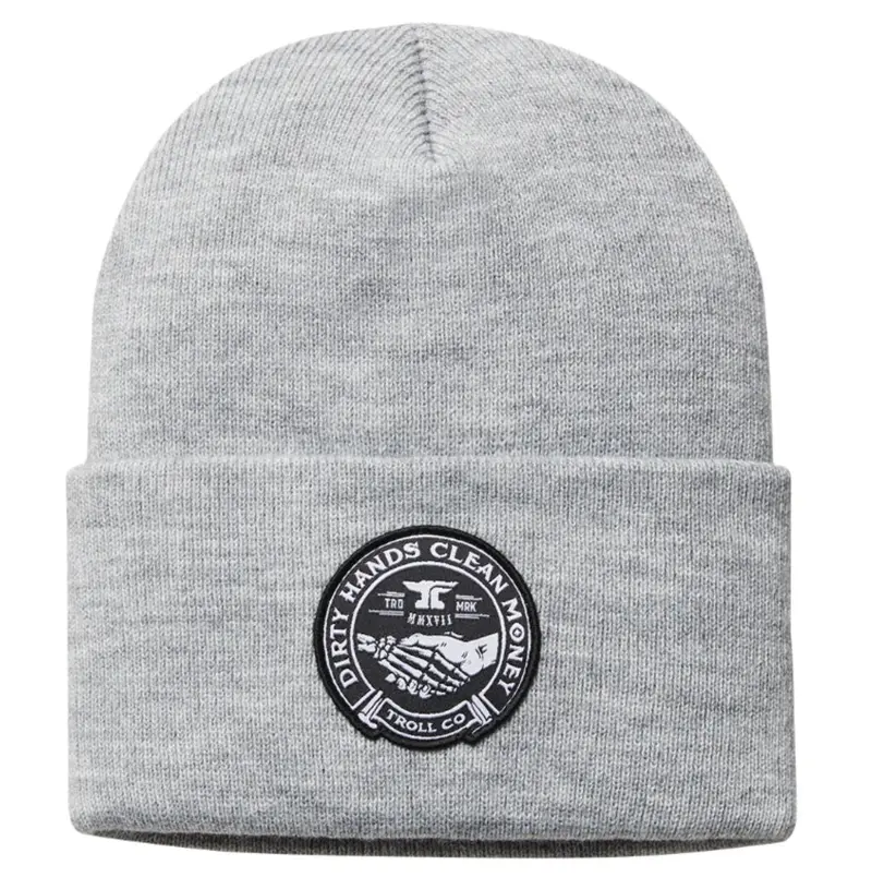 Troll Co. Haggler "Dirty Hands Clean Money" Graphic Patch Cuffed Beanie 1
