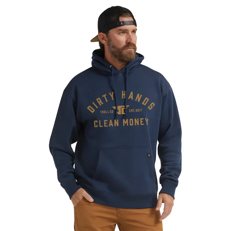 Troll Co. Men's "Dirty Hands Clean Money" Classic Hooded Sweatshirt 1