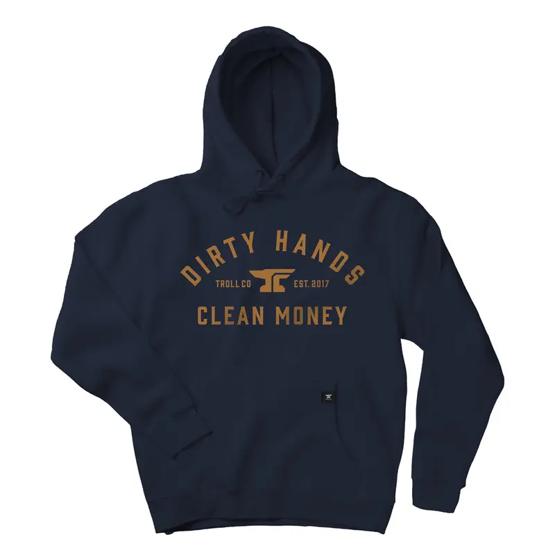 Troll Co. Men's "Dirty Hands Clean Money" Classic Hooded Sweatshirt 3