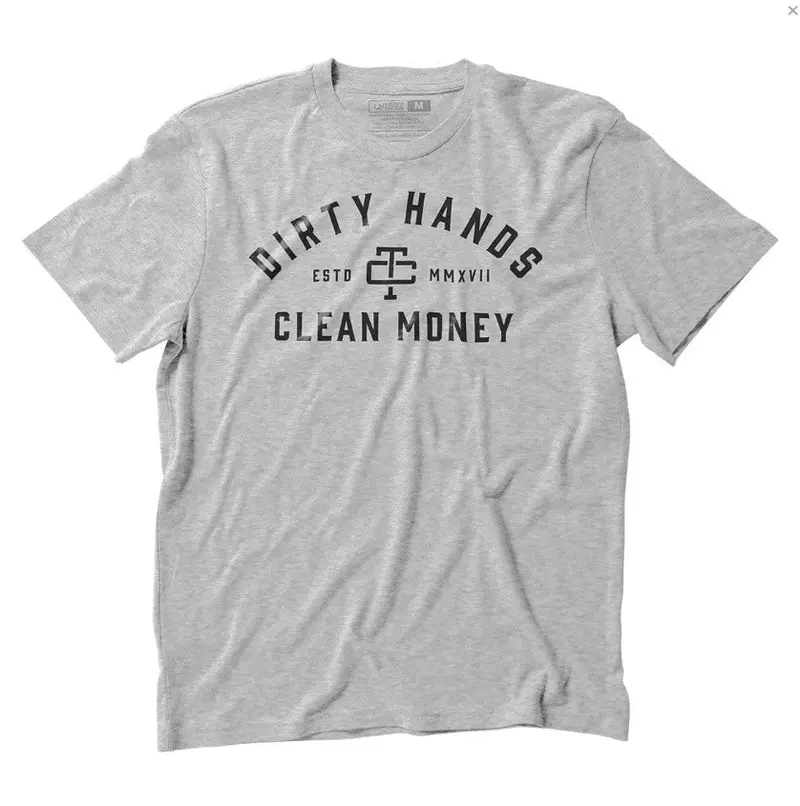 Troll Co. Men's "Dirty Hands Clean Money" Classic Short Sleeve Crewneck T-Shirt_Nickel 1