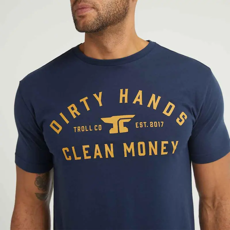 Troll Co. Men's "Dirty Hands Clean Money" Classic Short Sleeve T-Shirt 2