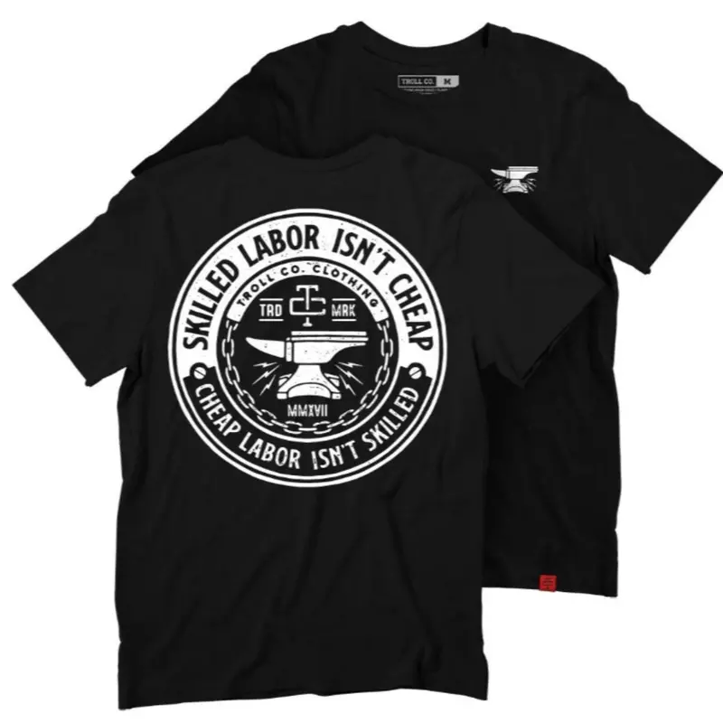 Troll Co. Men's "Skilled Labor Isn't Cheap" Graphic Short Sleeve T-Shirt 1