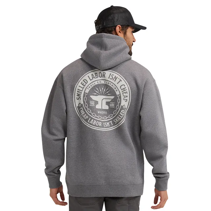 Troll Co. Men's "Skilled Labor Isn't Cheap" Hooded Sweatshirt 1