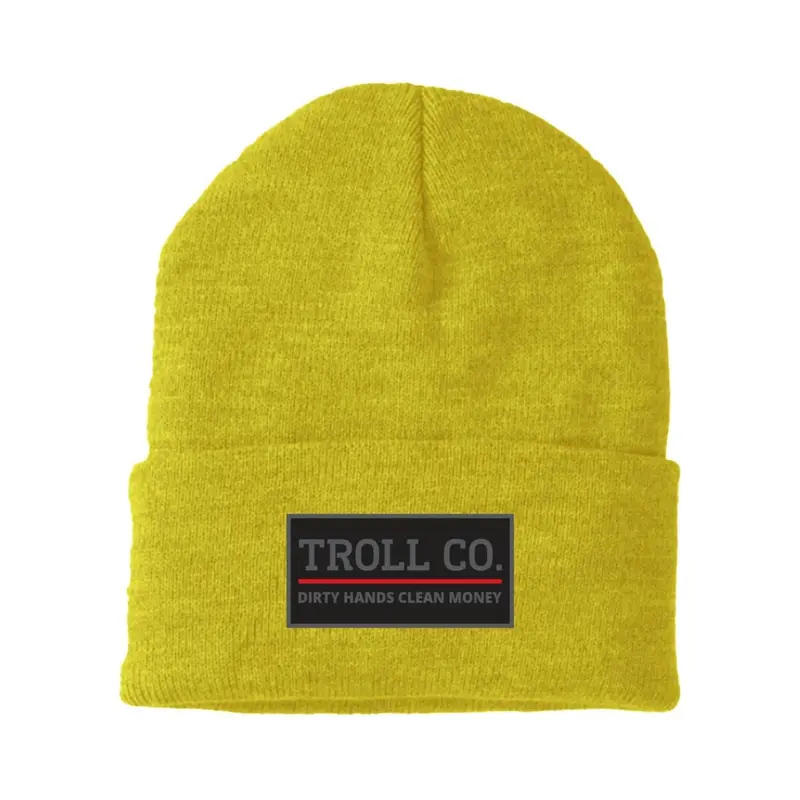 Troll Co. Premium "Dirty Hands, Clean Money" Patch Knit Beanie 1