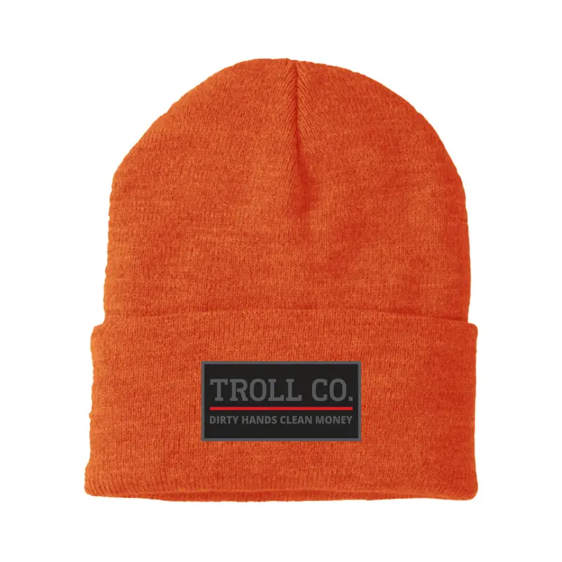 Troll Co. Premium "Dirty Hands, Clean Money" Patch Knit Beanie 1
