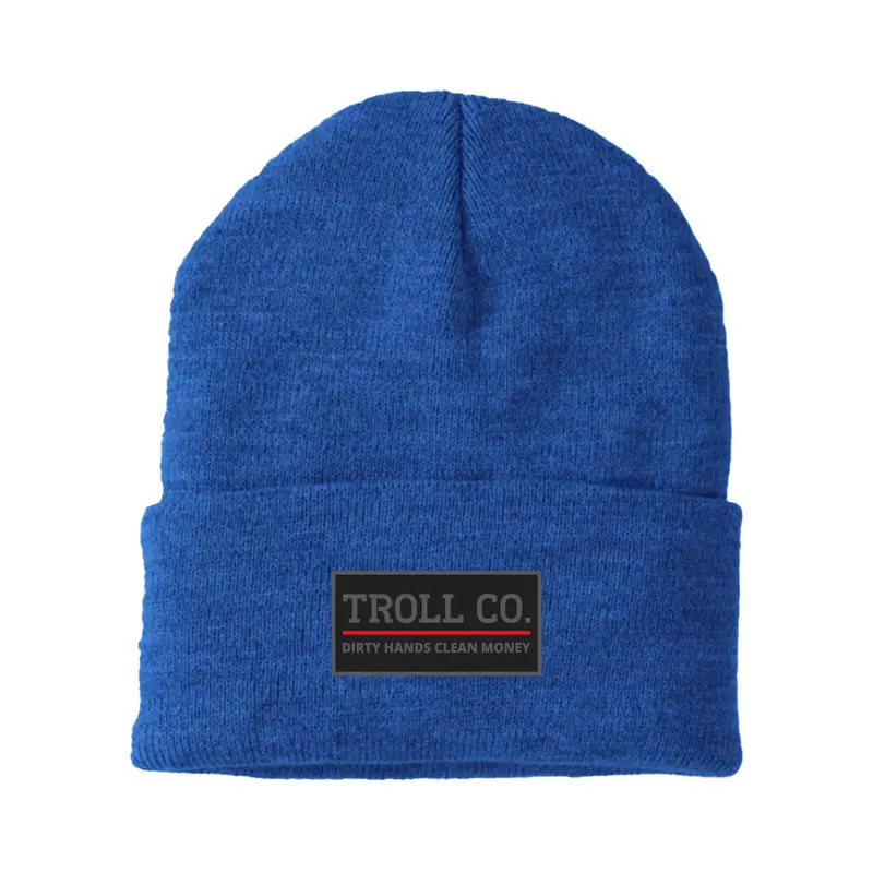Troll Co. Premium "Dirty Hands, Clean Money" Patch Knit Beanie 1