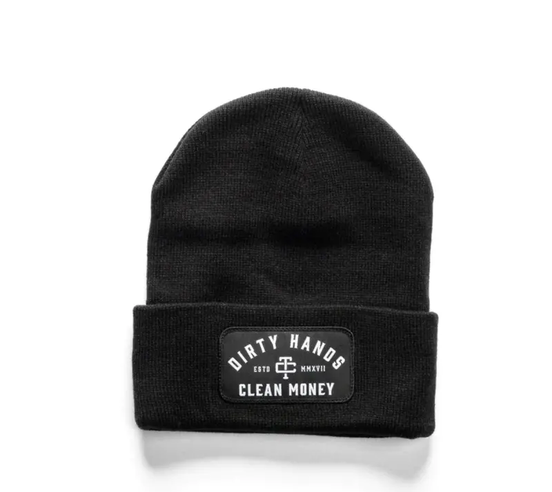 Troll Co. Premium "Dirty Hands Clean Money" Patch Knit Beanie 1
