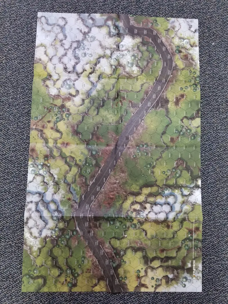 Tukayyid Racice River Delta & Pozoristu Mountain 2-Side Paper Hex Map 1