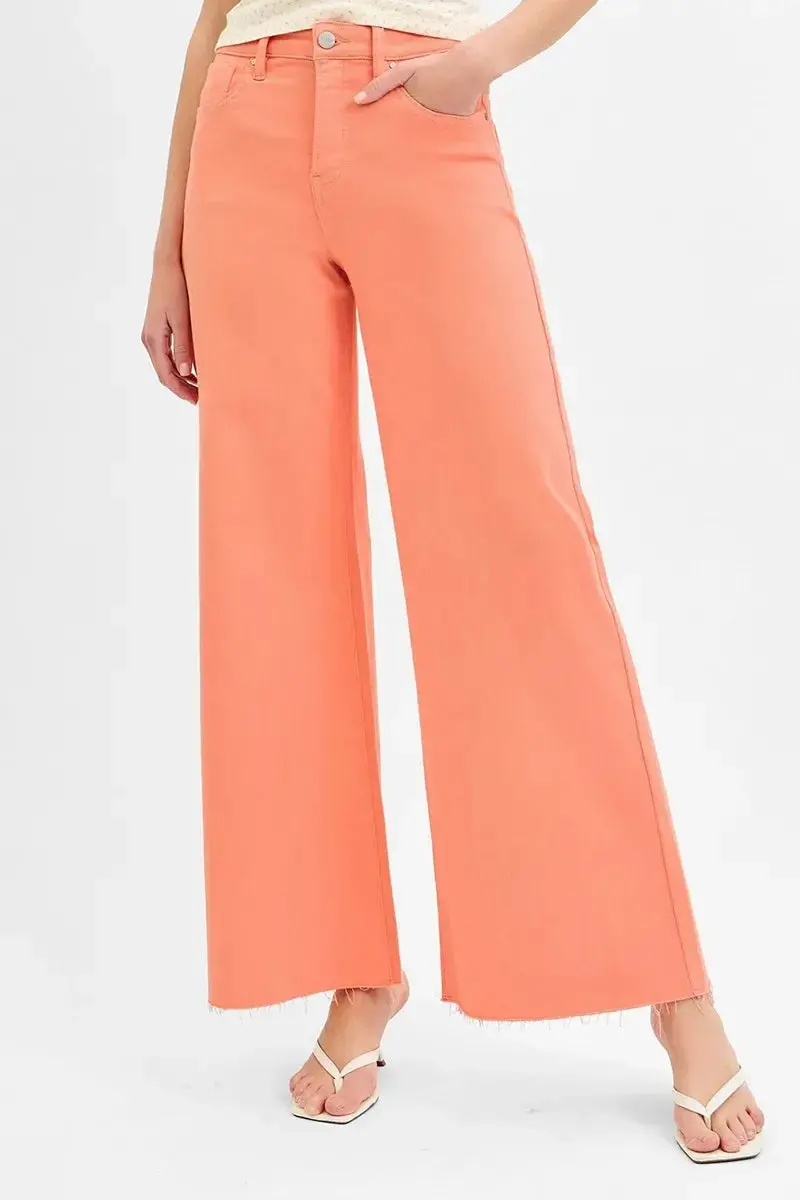 Tummy Control High Rise Wide Leg Palazzo Jeans Plus Size 1