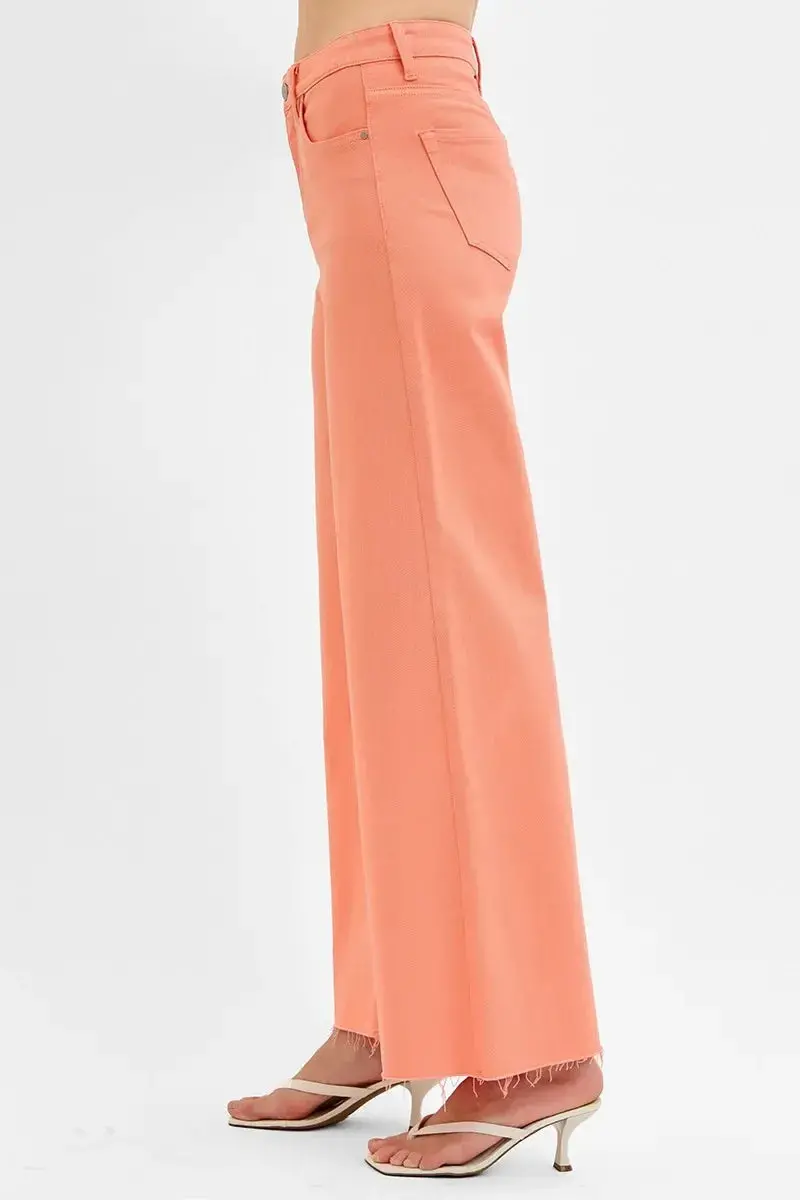 Tummy Control High Rise Wide Leg Palazzo Jeans Plus Size 4