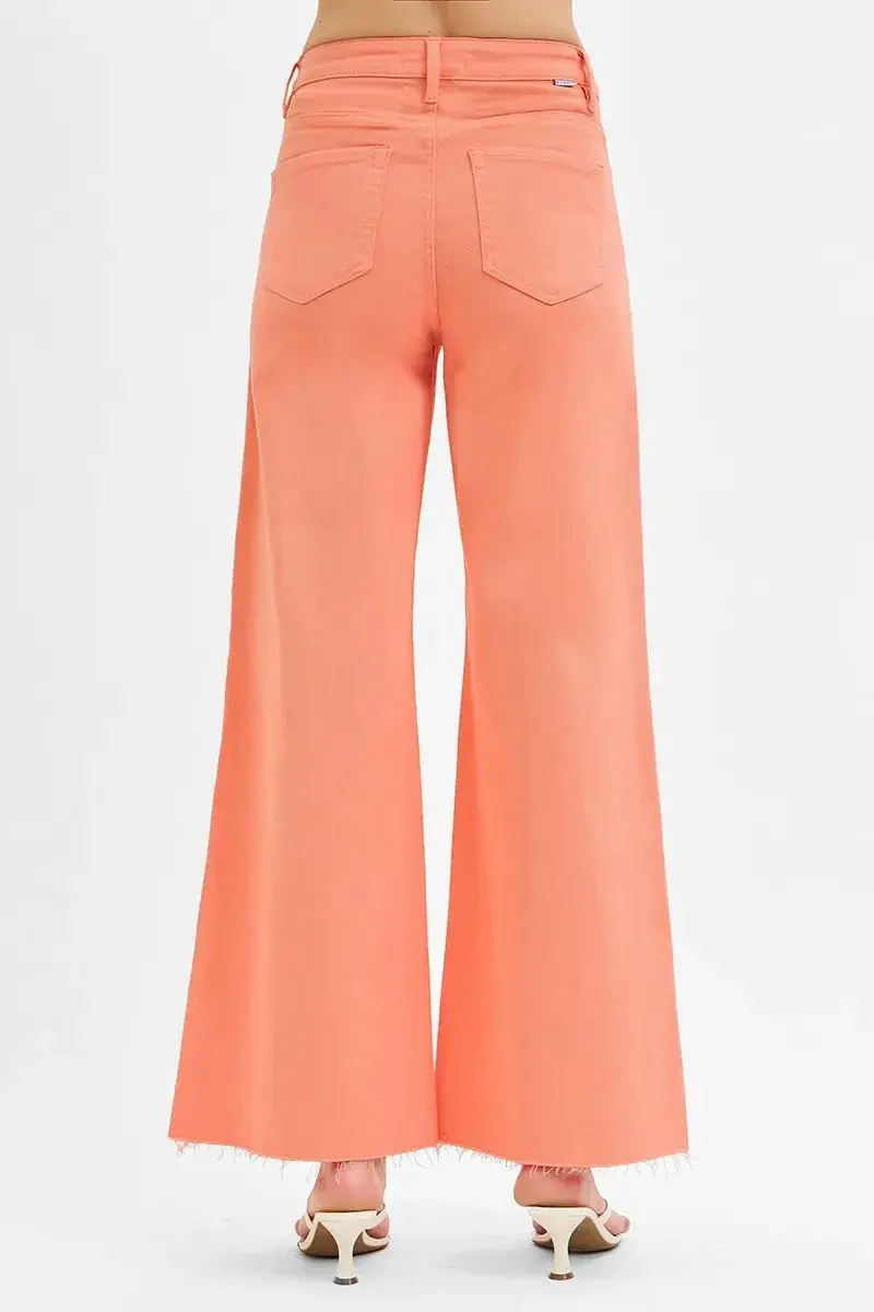 Tummy Control High Rise Wide Leg Palazzo Jeans Plus Size 5