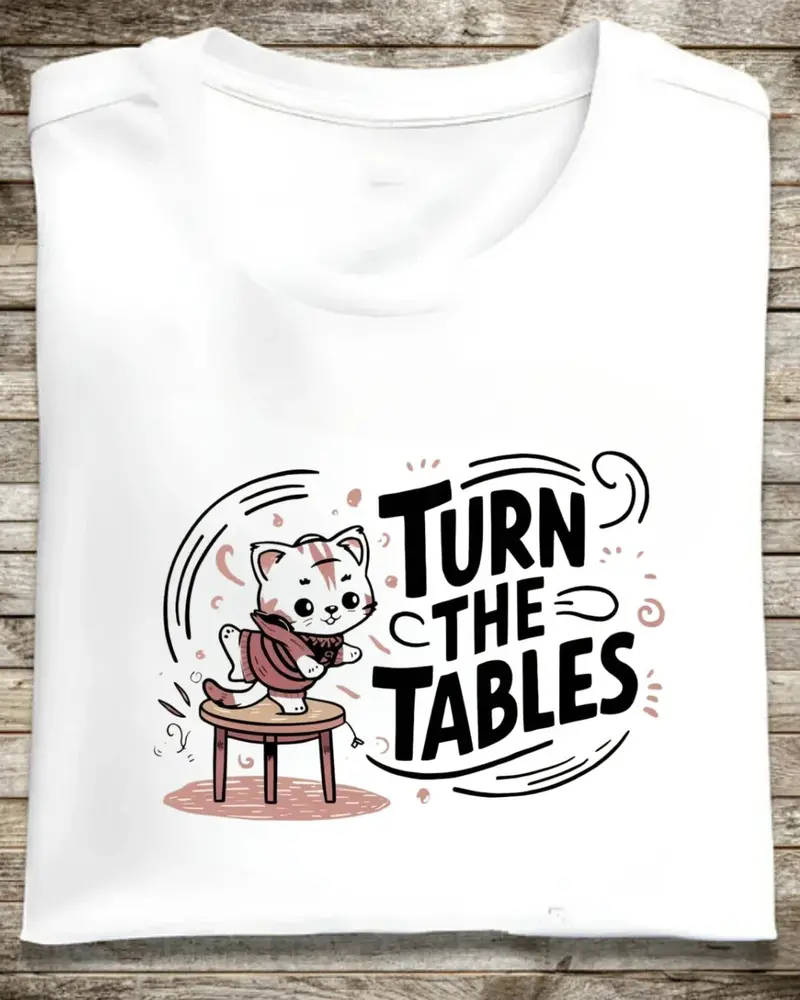 Turn The Table Idiom Cotton T-Shirt 1