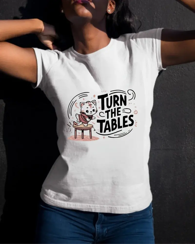 Turn The Table Idiom Cotton T-Shirt 3