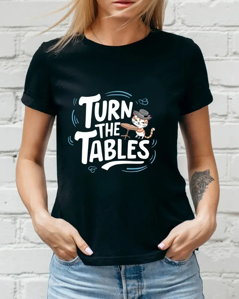 Turn The Table Idiom Cotton T-Shirt 3