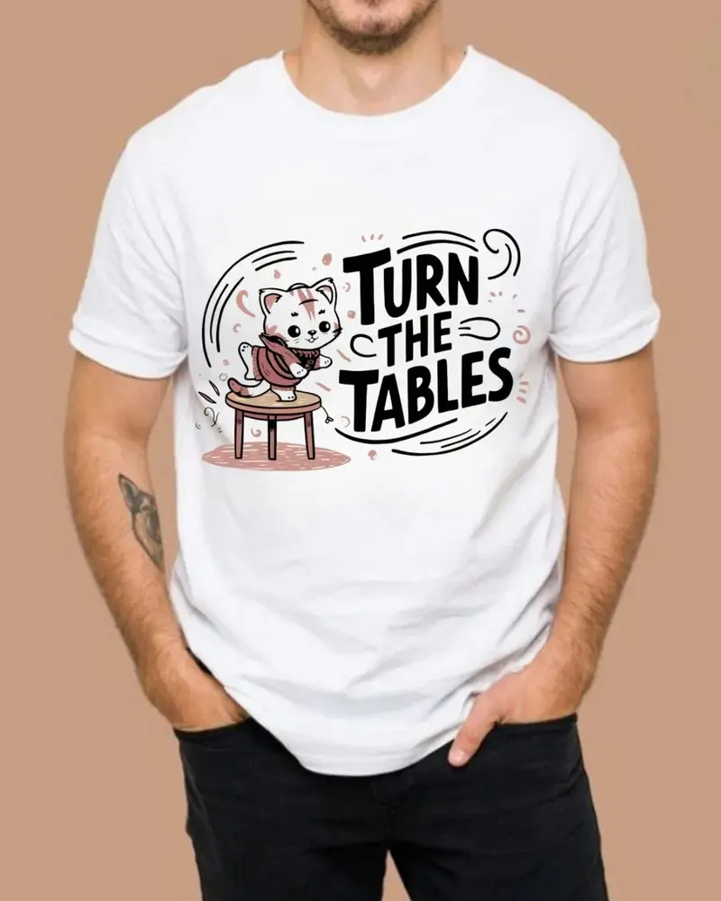 Turn The Table Idiom Cotton T-Shirt 4