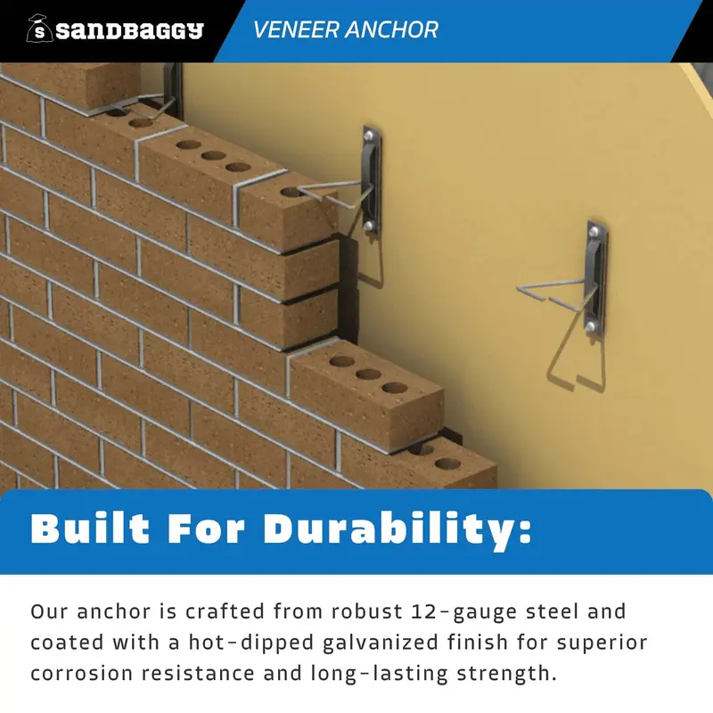 Type 3 Adjustable Veneer Anchor - Hot Dipped Galvanized (Triangle Tie Included) 6