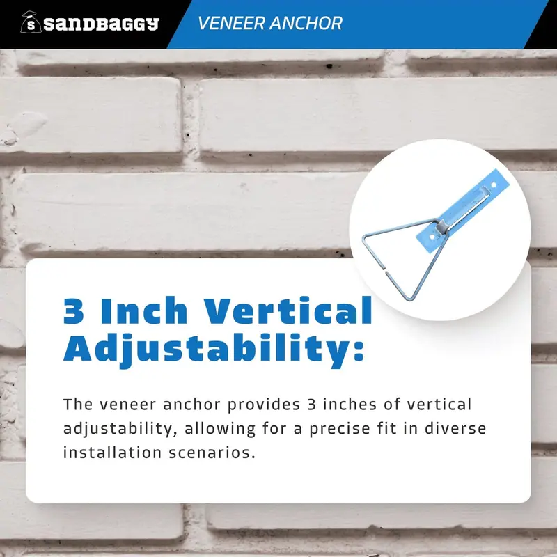 Type 3 Adjustable Veneer Anchor - Hot Dipped Galvanized (Triangle Tie Included) 8