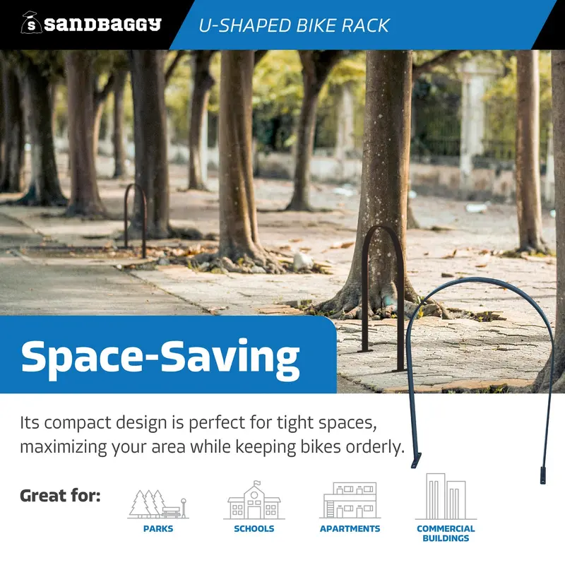 U-Shaped Industrial Metal Bike Rack For Sidewalks 4