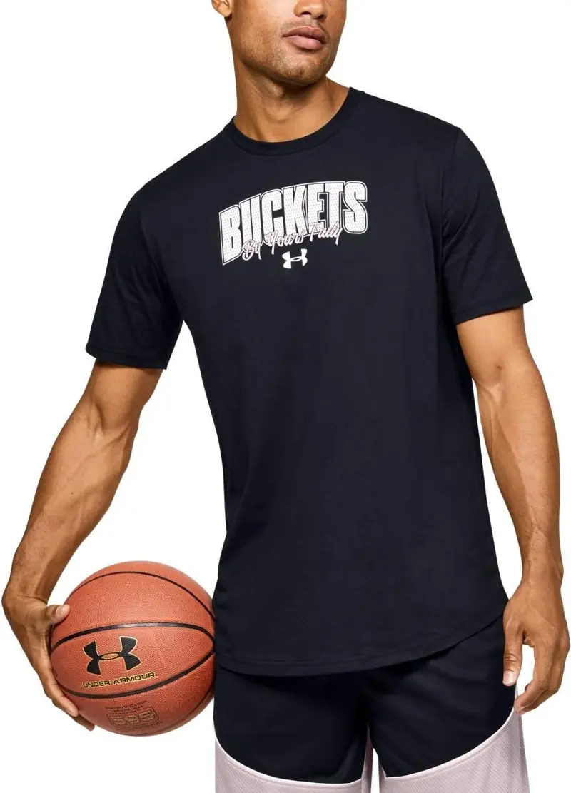 Under Armour Baseline Buckets T-Shirt Black 1351295-001 1