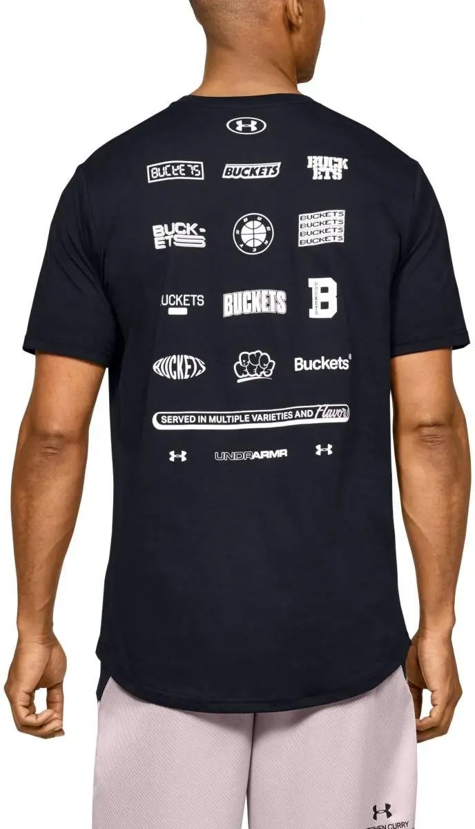 Under Armour Baseline Buckets T-Shirt Black 1351295-001 2