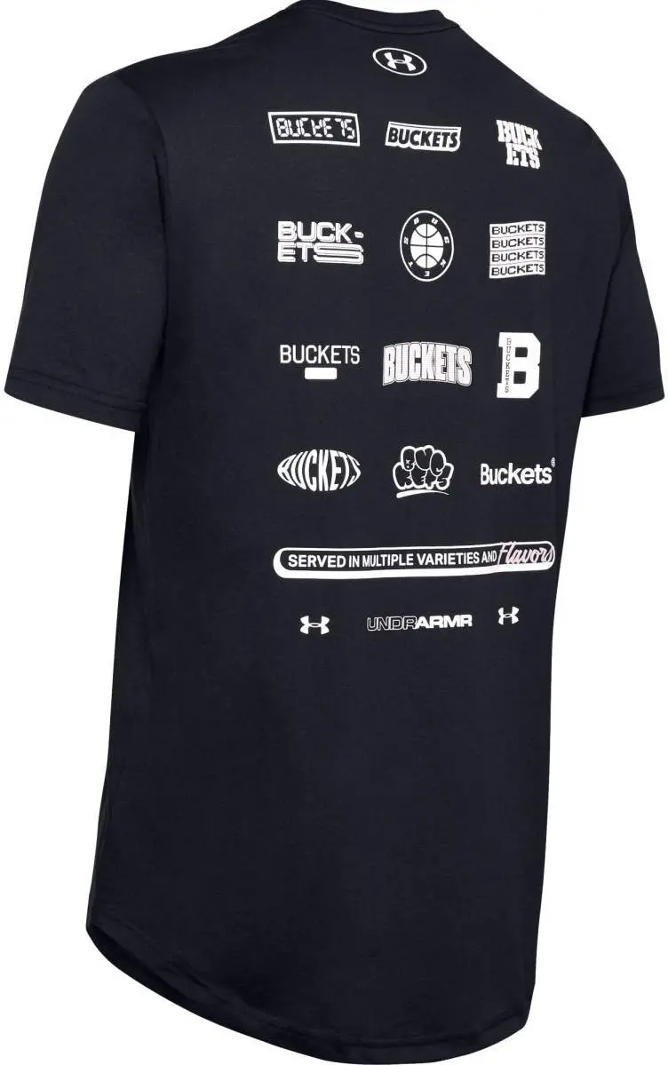 Under Armour Baseline Buckets T-Shirt Black 1351295-001 4