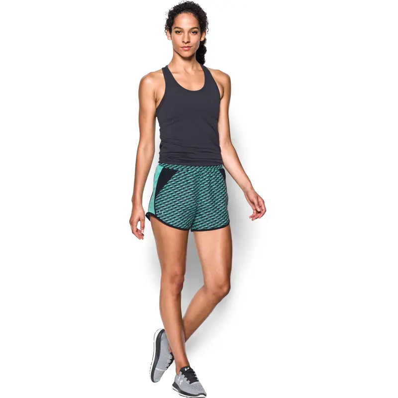 Under Armour Fly By 1.0 Printed Womens Running Shorts 1271544-011 1