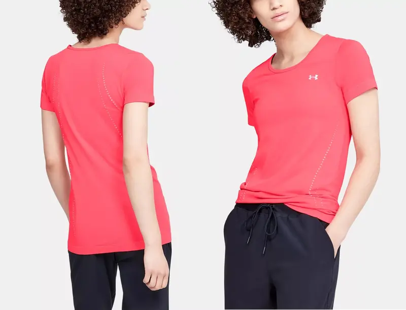 Under Armour Womens Seamless Short Sleeve Tee 1351604-628 1