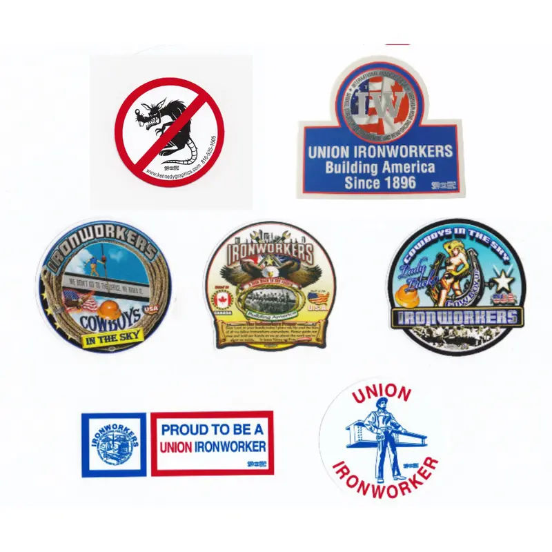 Union Hard Hat Sticker Mix 3 - Ironworkers Build It 1