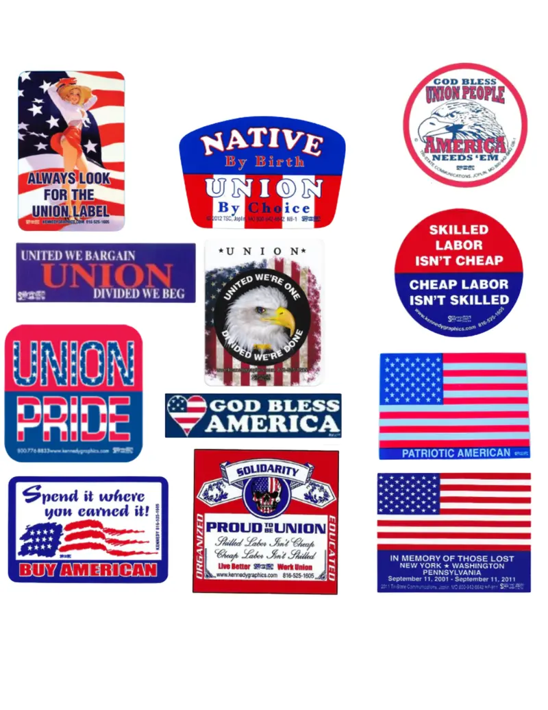 Union Hard Hat Sticker Mix 8 - Show Your Pride 1