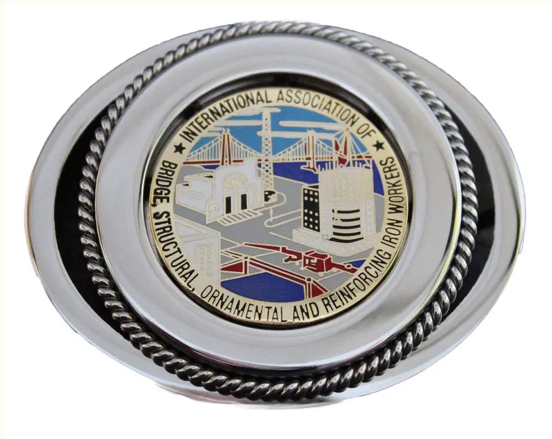 Union Ironworker Belt Buckle In Color 1