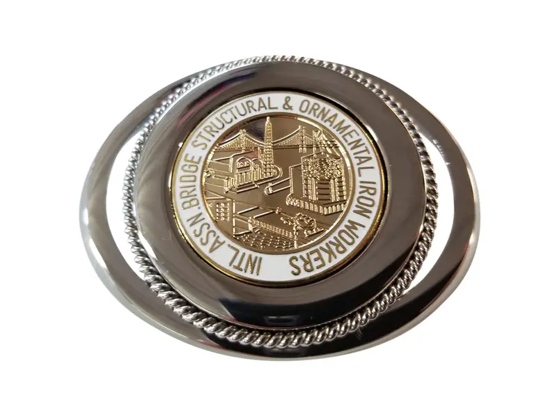 Union Ironworker Powerhouse Belt Buckle In Gold #Bw-Bb-Iwg 1