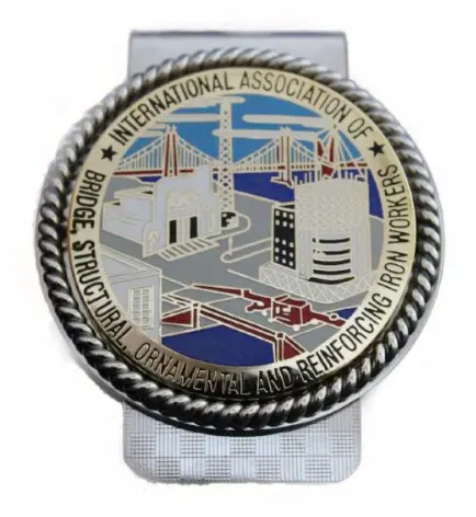 Union Ironworkers Int Logo In Color Money Clip #Bw-Mc-Iwc 1