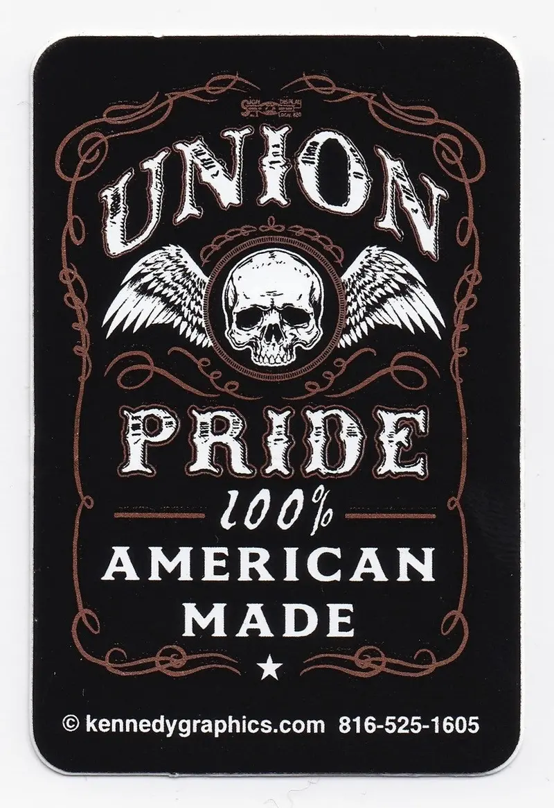 Union Pride, 100% American Made Hard Hat Sticker #S101 1