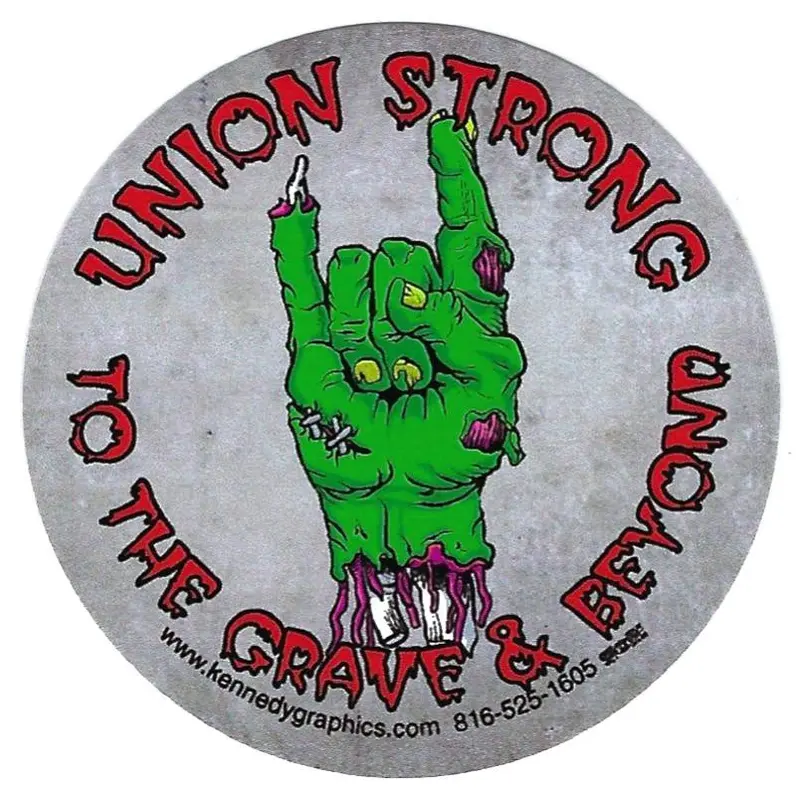 Union Strong Zombie Hard Hat Sticker #S111 1