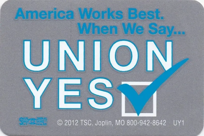Union Yes... Hard Hat Sticker #Uy1 1