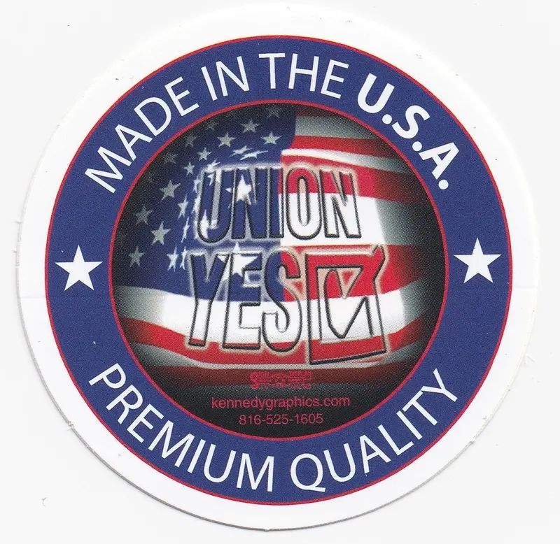 Union Yes Made In The Usa Hard Hat Sticker #S99 1