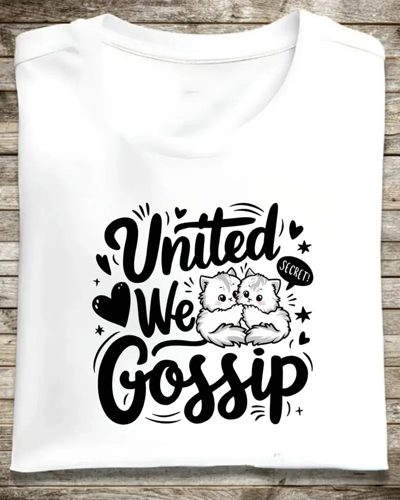 United We Gossip Cotton T-Shirt 1