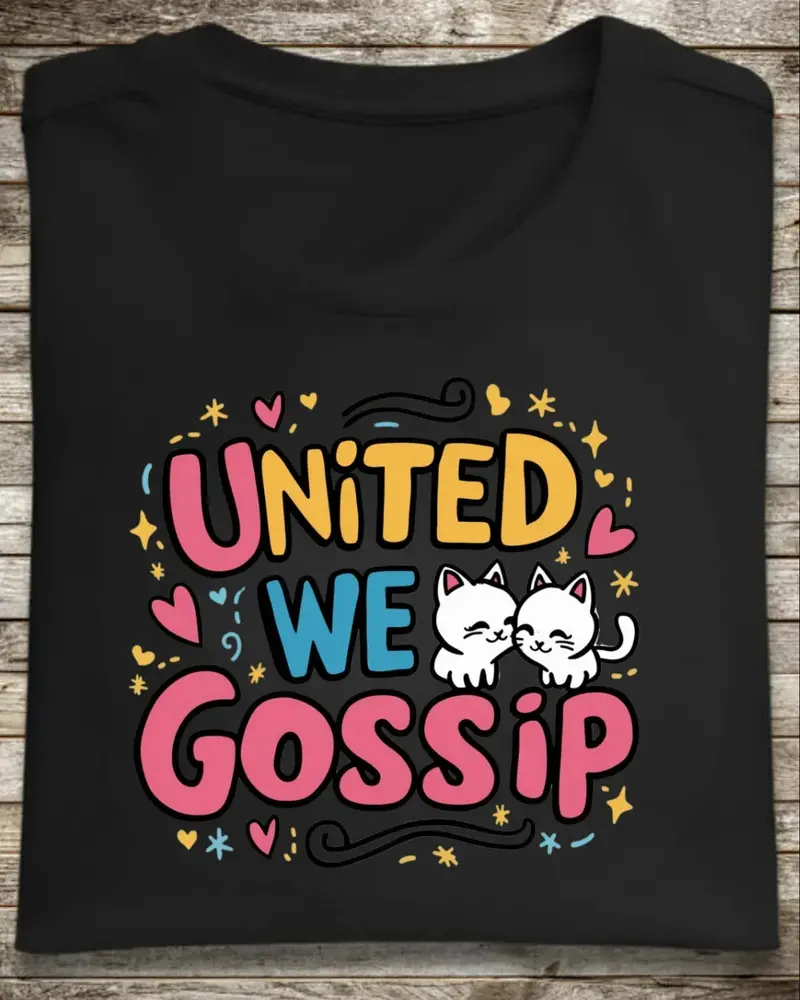 United We Gossip Cotton T-Shirt 1