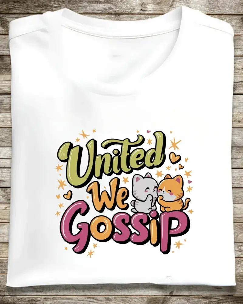 United We Gossip Cotton T-Shirt 1