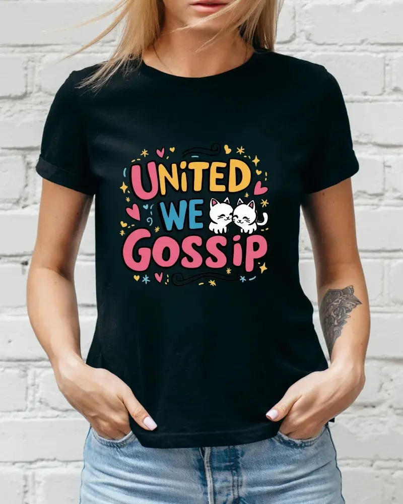 United We Gossip Cotton T-Shirt 3