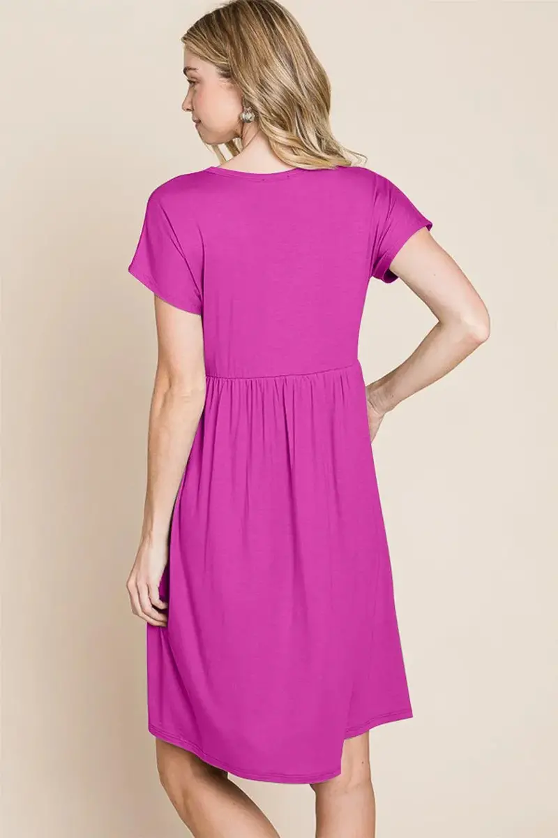 V-Neck Button Detail Dress 2