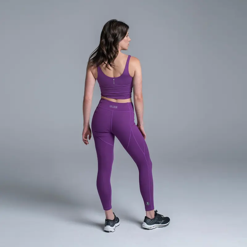 Valour Active Ace Longline Crop - Grape 2