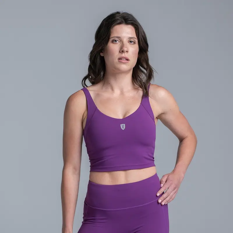 Valour Active Ace Longline Crop - Grape 4